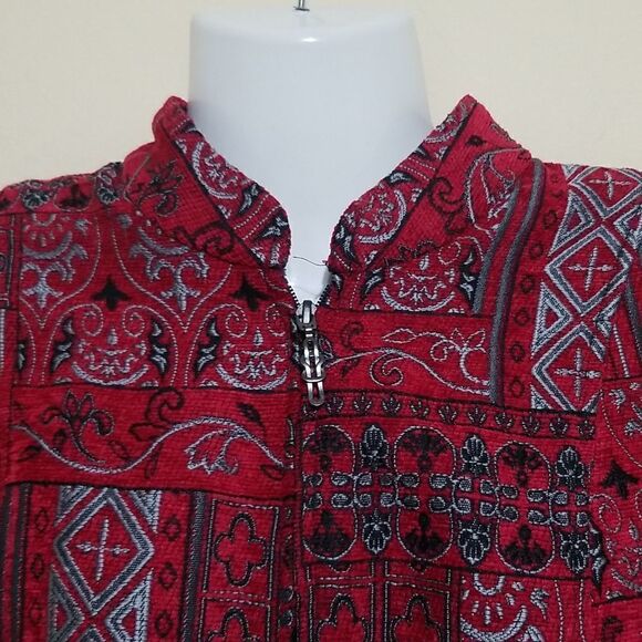 NWOT Molly and Max Red Aztec Jacket Sz Medium Petite - Picture 10 of 10
